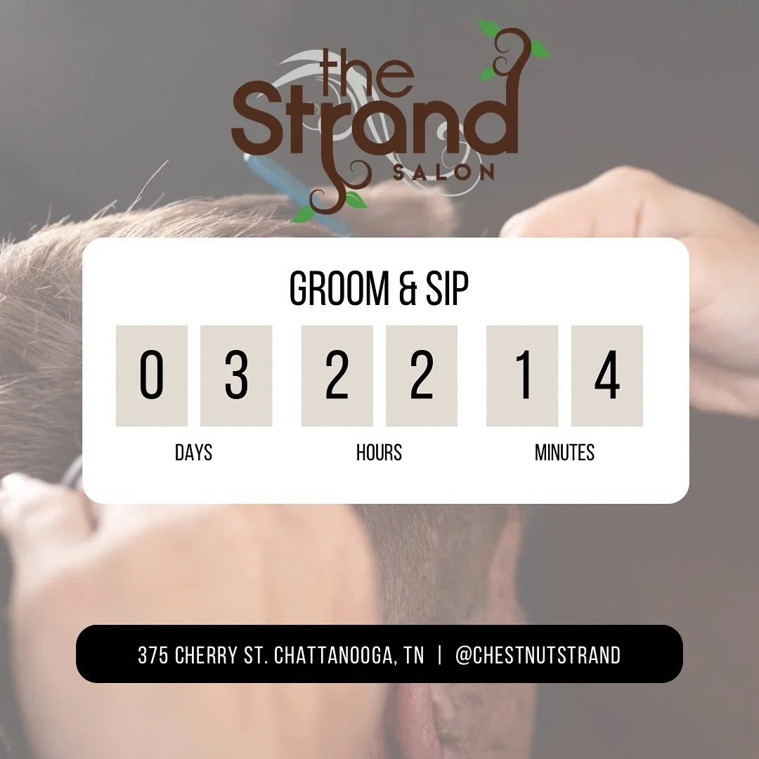 🌿 THIS FRIDAY! 🌿

GROOM AND SIP! 

*Bring canned goods for the Chattanooga Area Food Bank and get a chance to win 6 months of free haircuts.*

Reserve your spot for:
✂️Classic Barbered Cut
Premium Barrel Aged Barbered Cut
Build Your Own Grooming Ki
