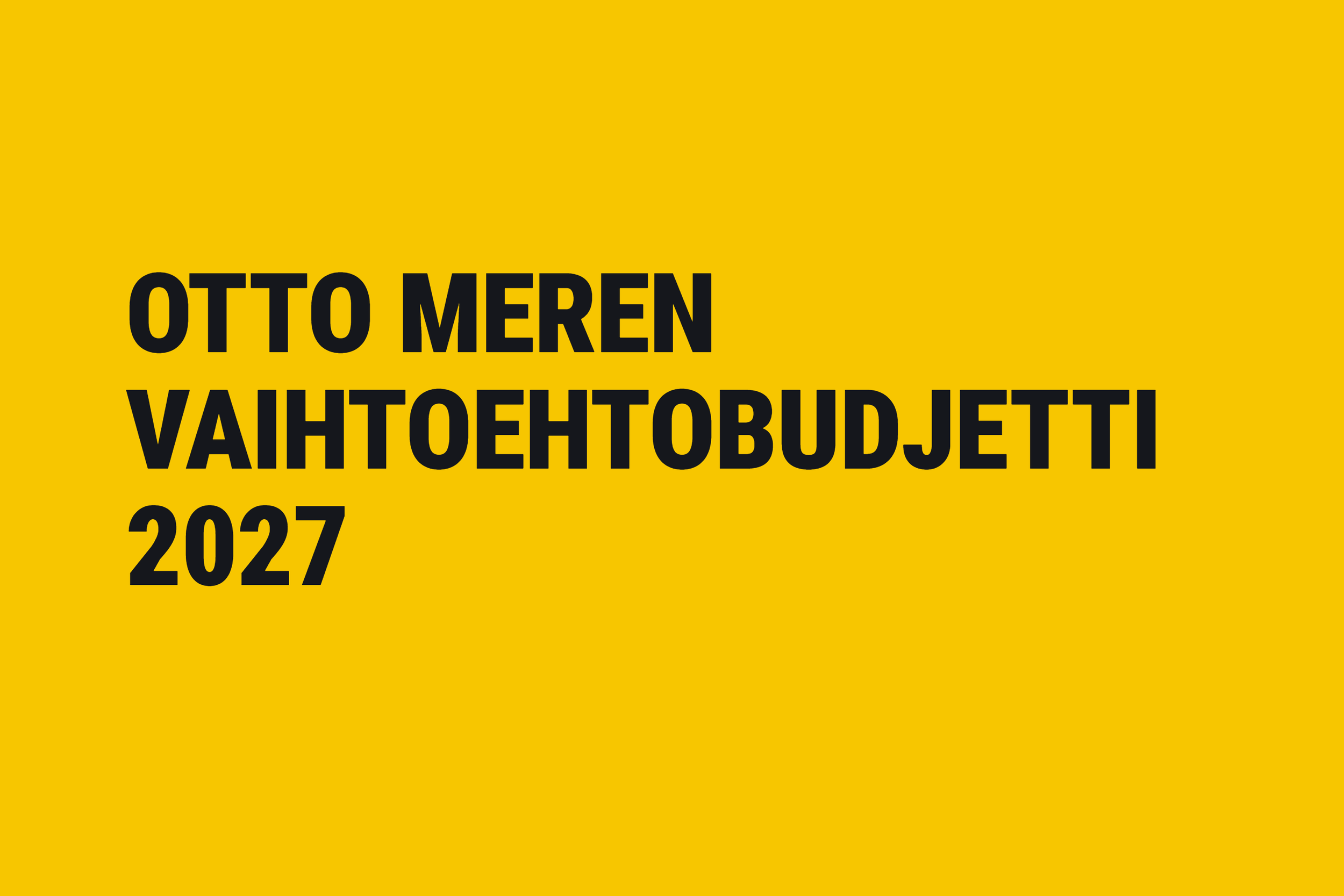 Vaihtoehtobudjetti 2027