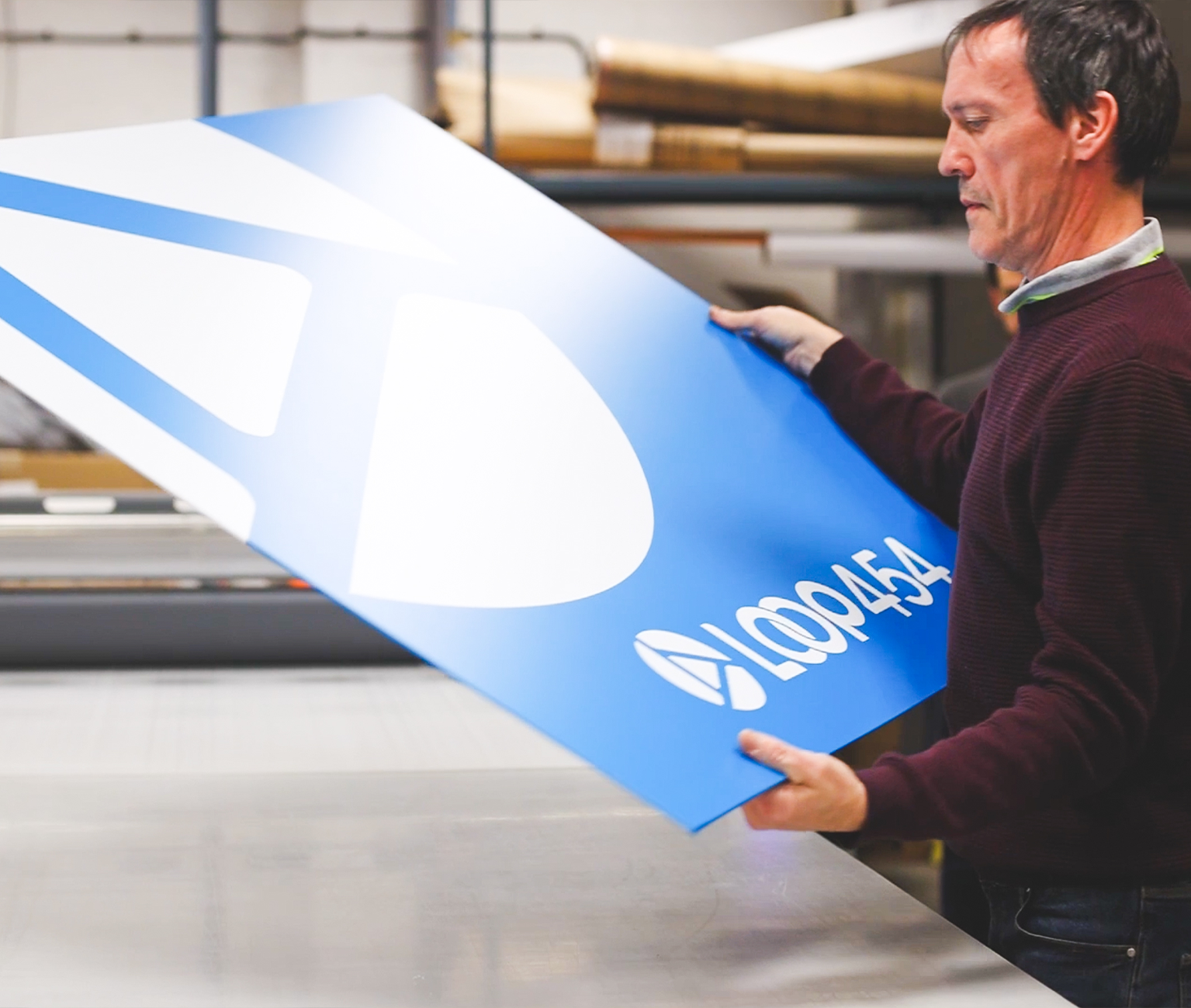 A large format printing sign panel