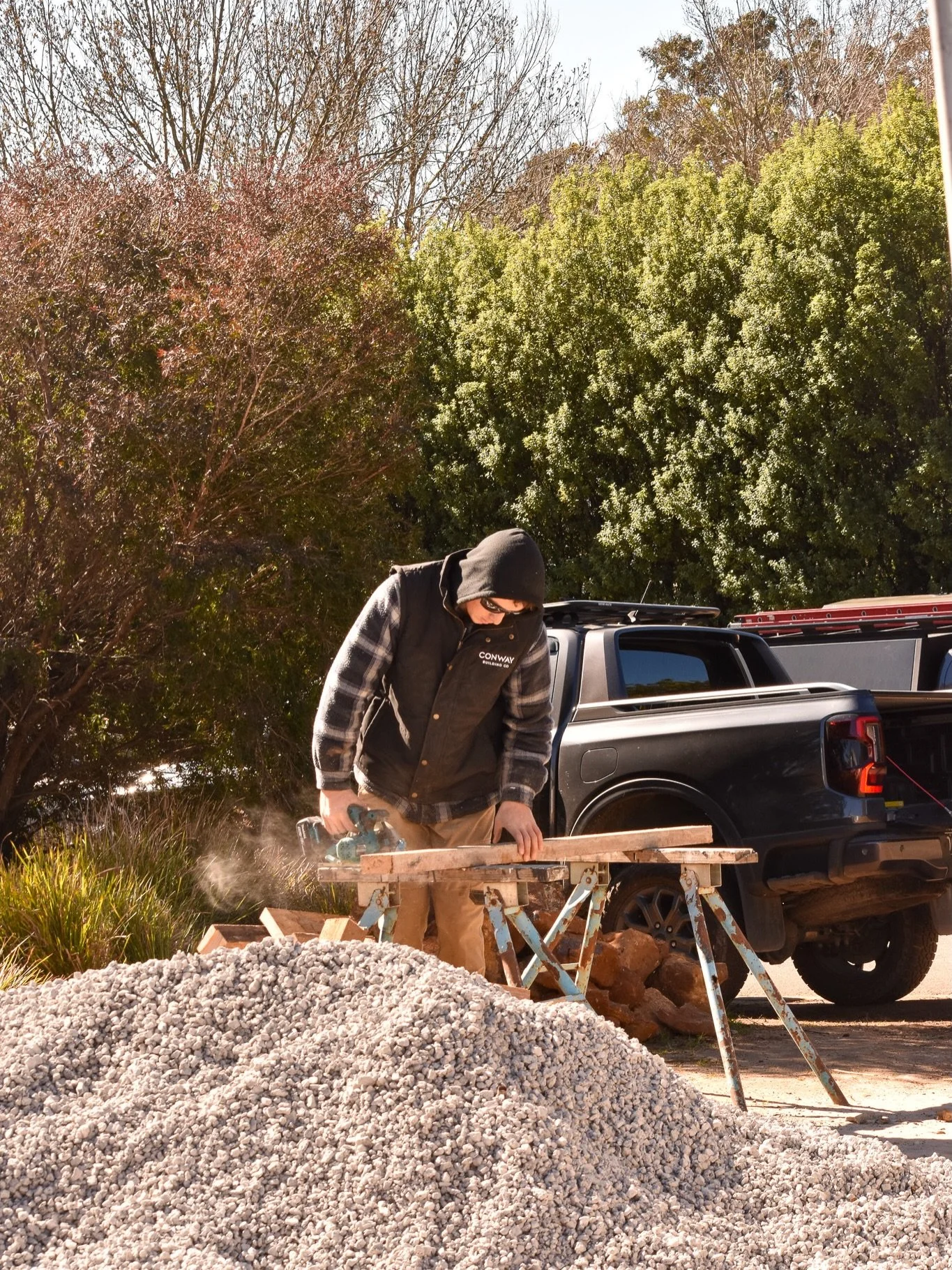 Dave putting in the hard yakka
