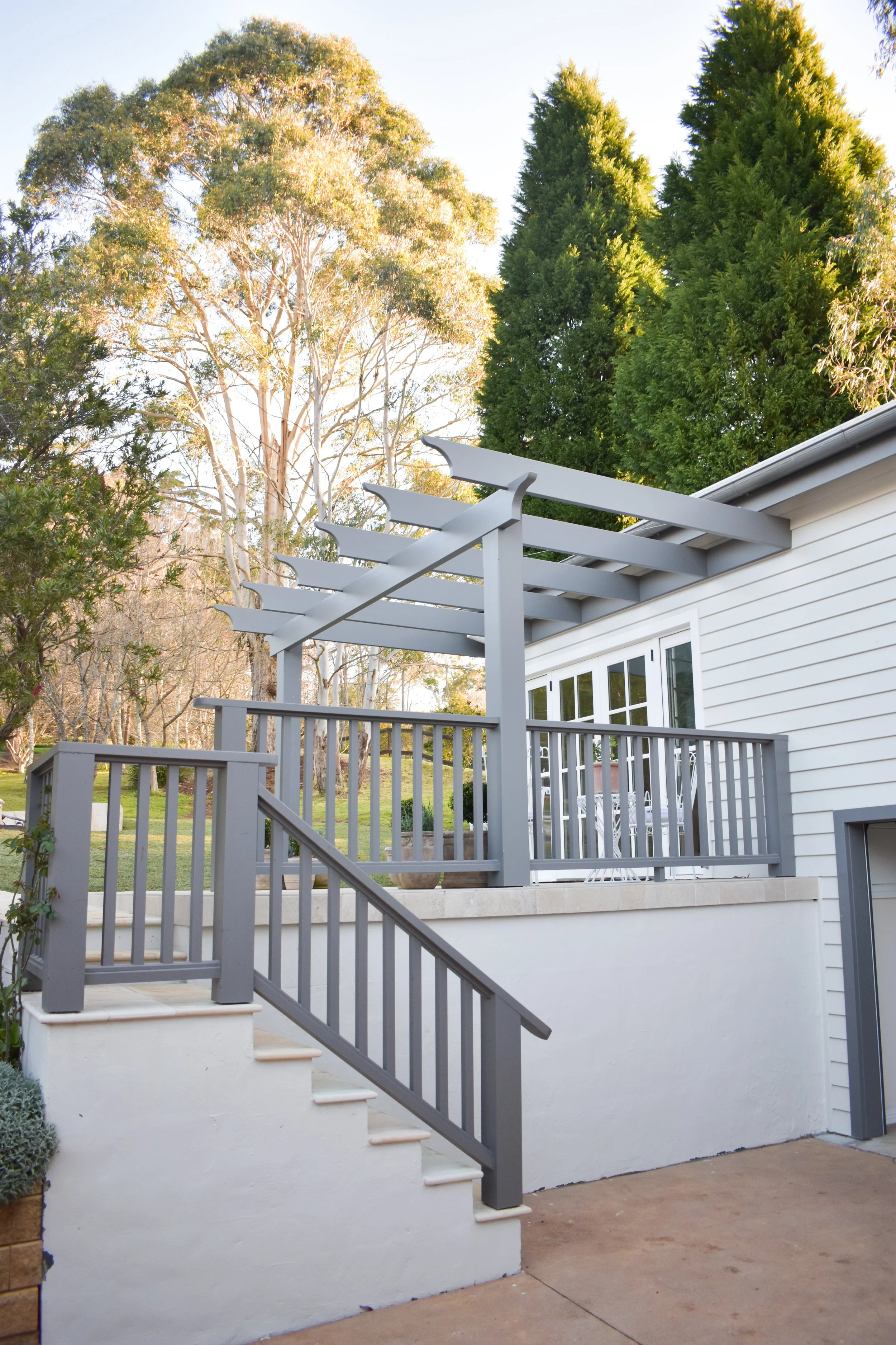 Patio and stairs on the renovation