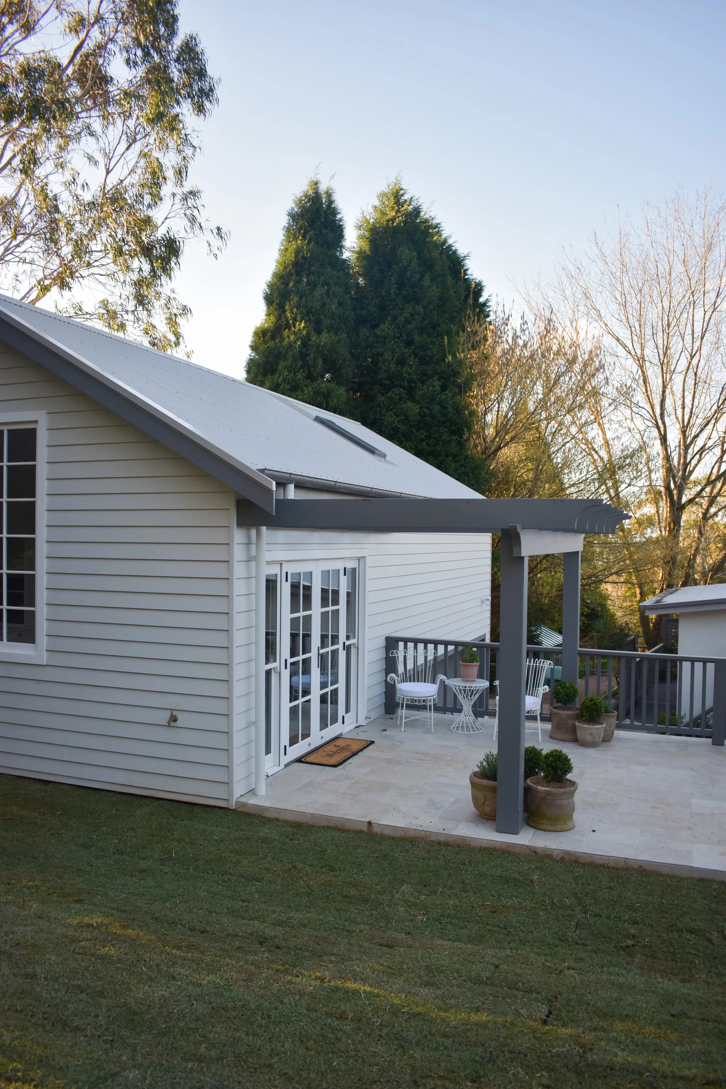 Exterior patio of the Oxley Drive renovation.