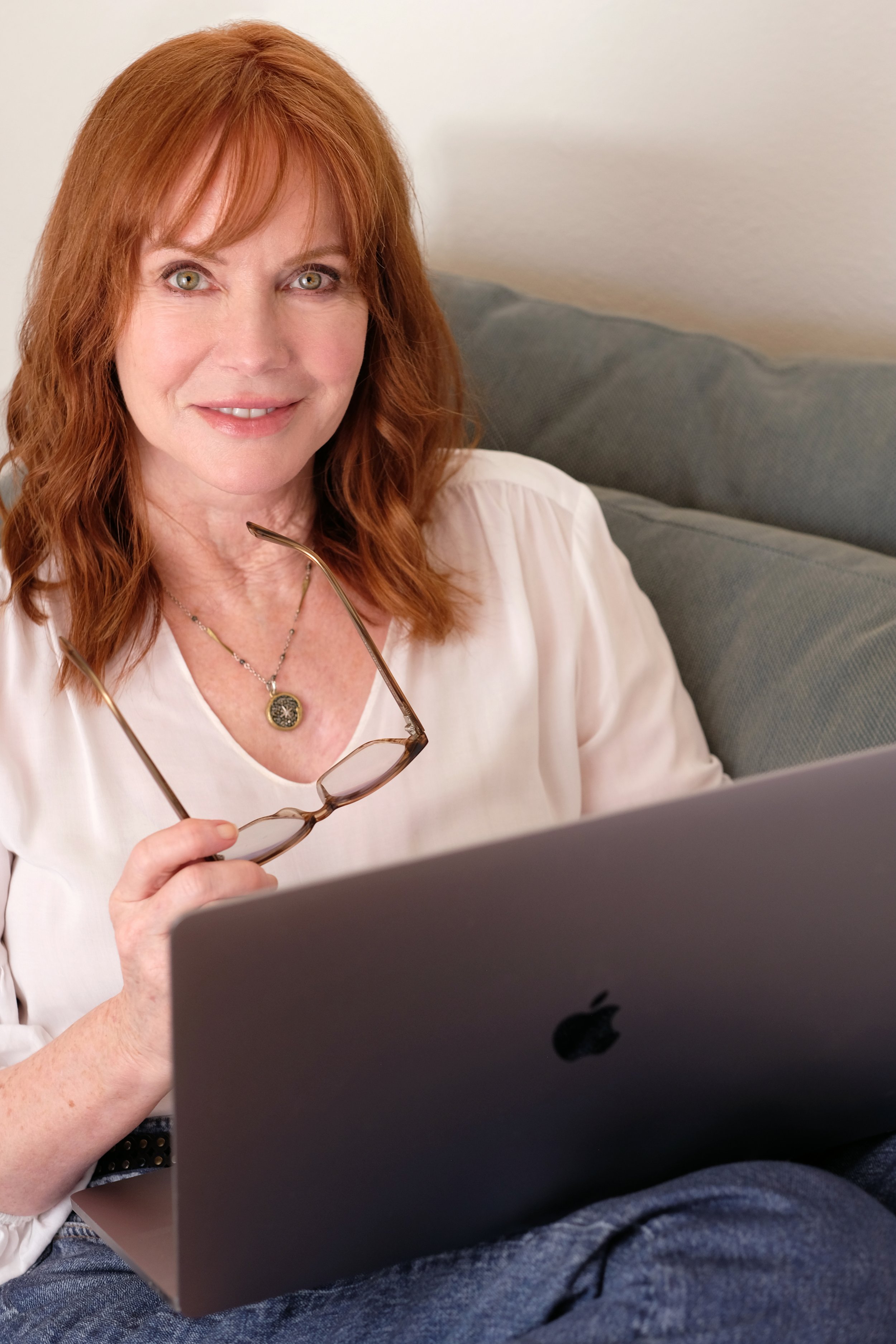 Jamie Rose at computer