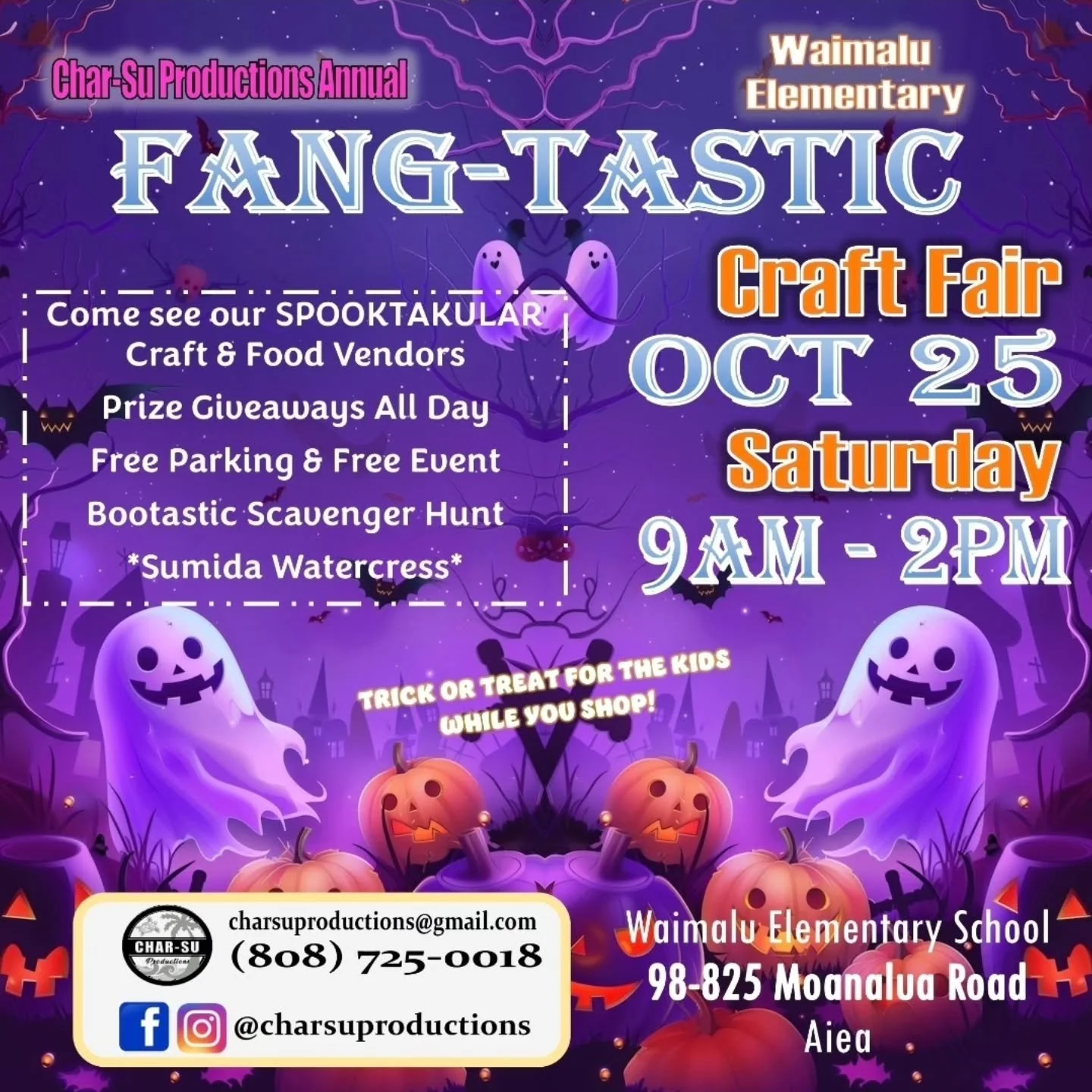 Come check us out Saturday at Waimalu Elementary.