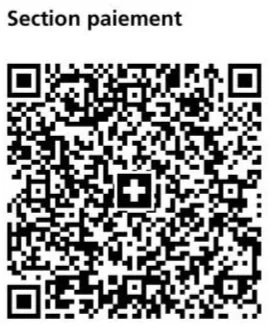 Code QR pour un paiement par section.