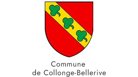 Blason de la commune de Collonge-Bellerive avec un écusson rouge et or, orné de trois trèfles.