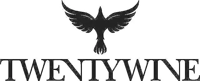 Logo avec un oiseau stylisé et le texte 'TWENTY WINE' en dessous.
