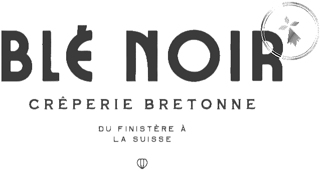 Logo de la crêperie bretonne 'Blé Noir' avec une étoile et un moulin à vent.
