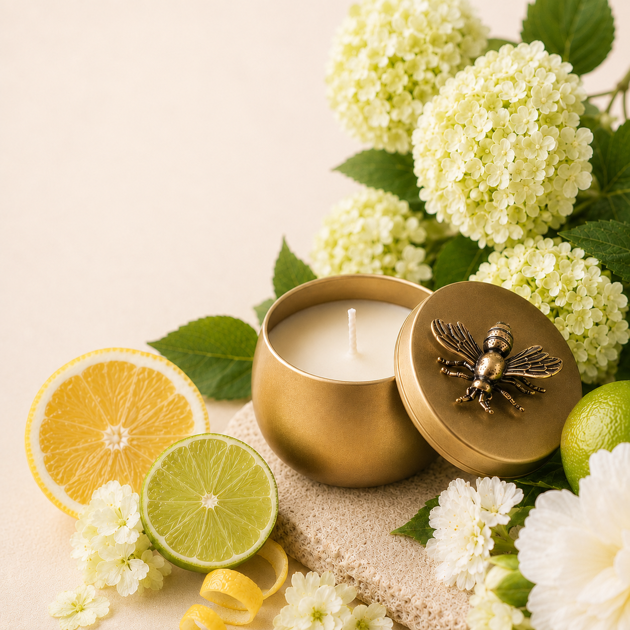 Lemon and Lime Beeswax Candle
