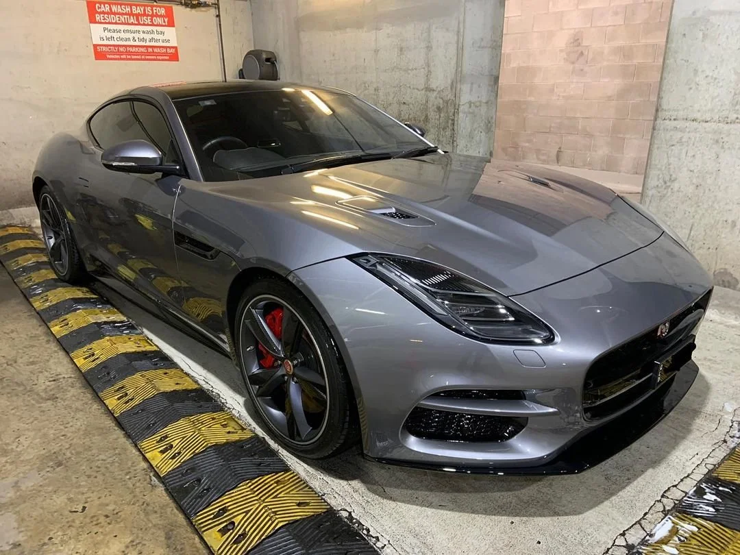 Freshly detailed Jaguar F-Type with a flawless finish, showcasing the expertise of Dan the Detailer on the Gold Coast