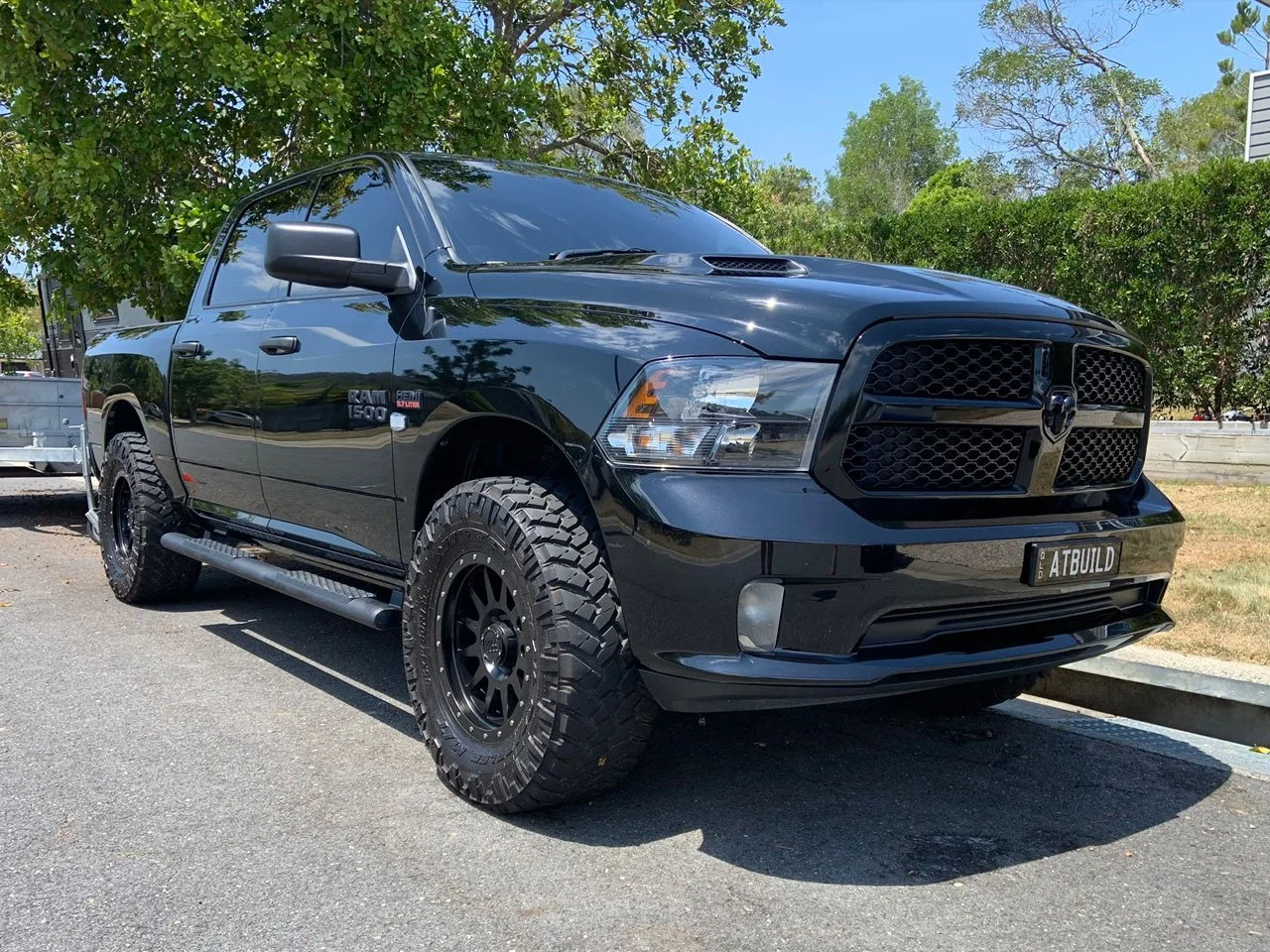 A Dodge RAM truck shining under the Gold Coast sun after a Dan the Detailer detail.