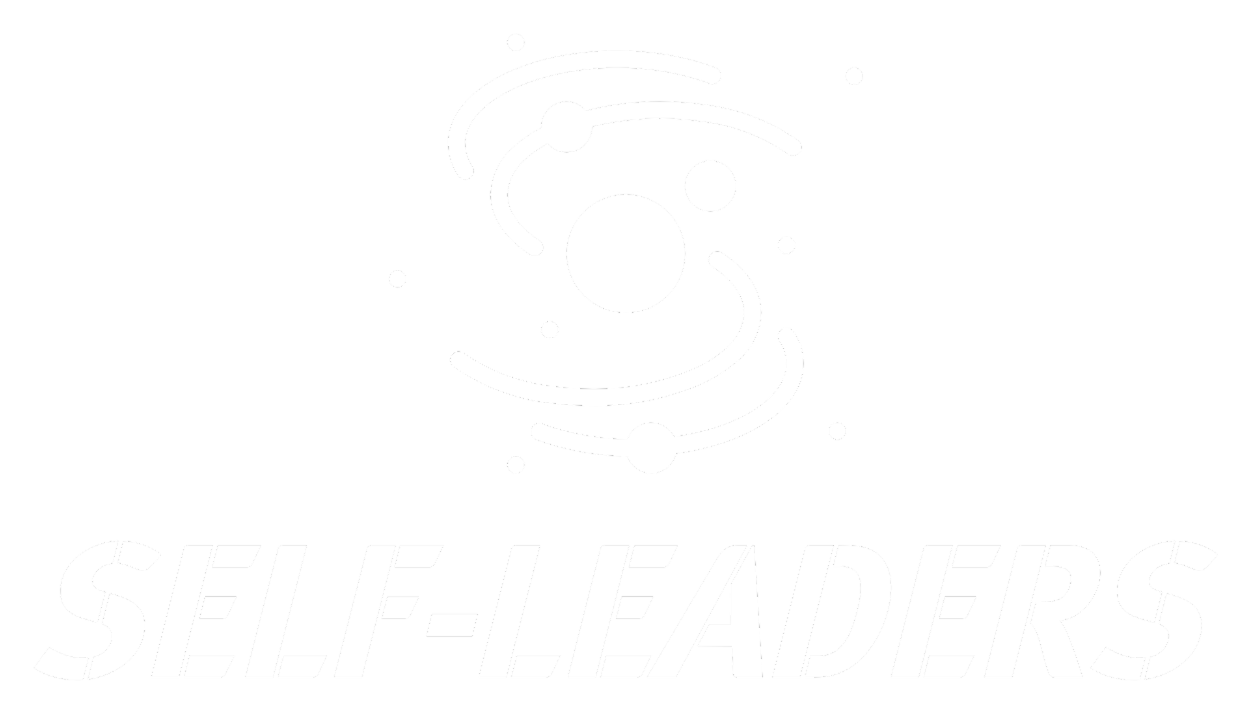 Logo avec la phrase « SELF-LEADERS » et une illustration stylisée d'un électron orbitant autour d'un noyau.