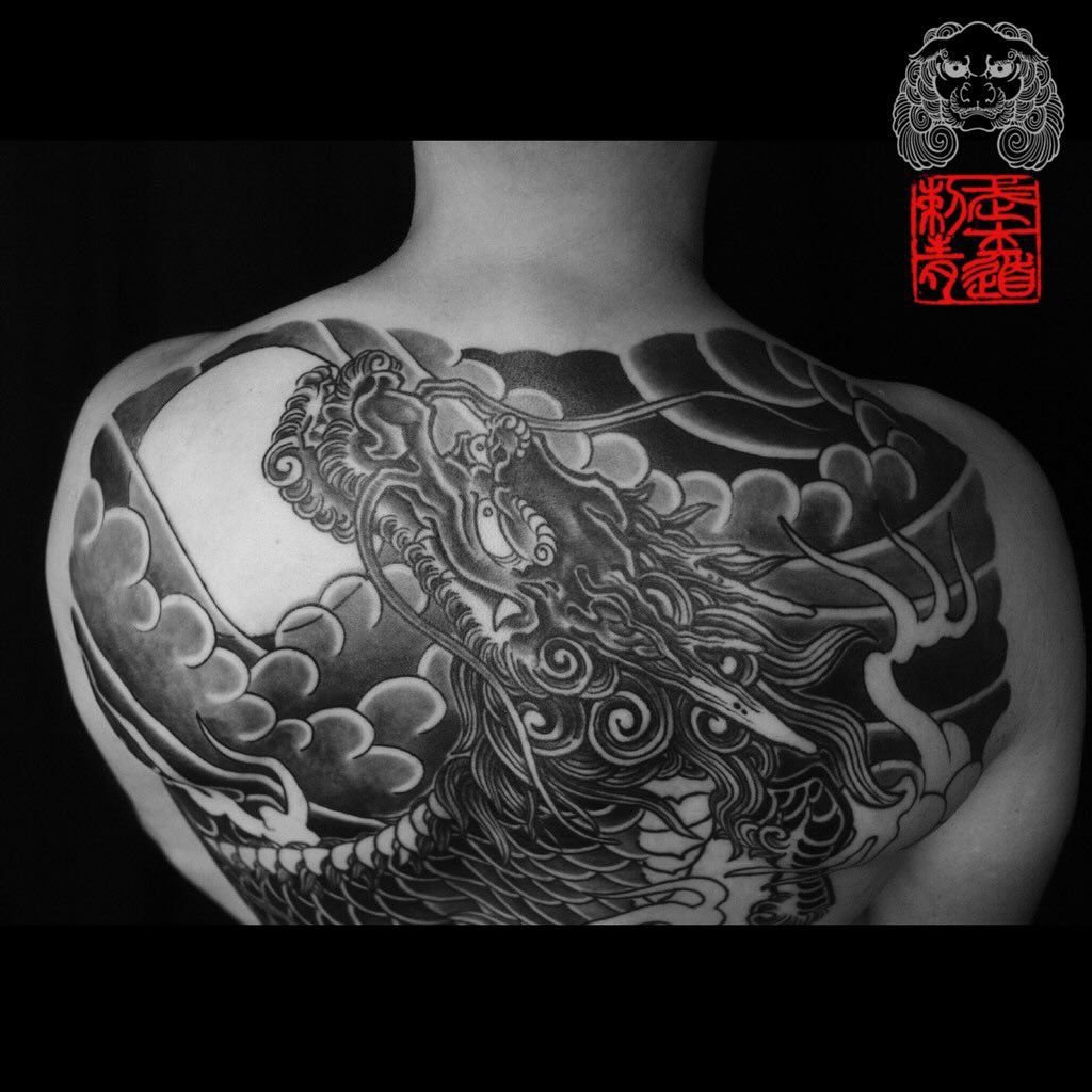 Kirin in progress by Doug @horihyo ✨BOOKS OPEN✨horihyo@gmail.com #bushidotattoo #yyctattoo #calgarytattoo #tattoocalgary #irezumi #kirintattoo #japanesetattoo #taot #tattoo #asian_inkandart  #asian_inkspiration #irezumicollective #japaneseink #tattoo