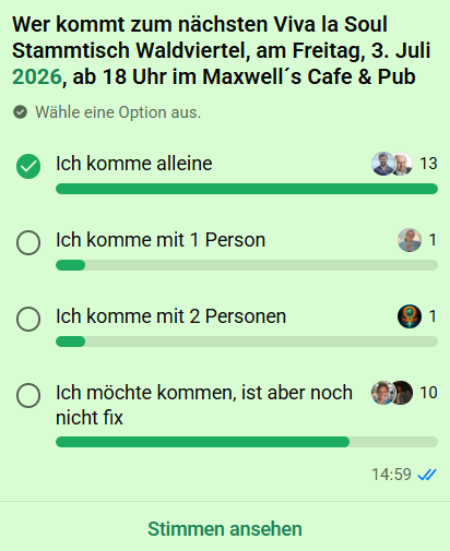 Viva la Soul Stammtisch Waldviertel Umfrage