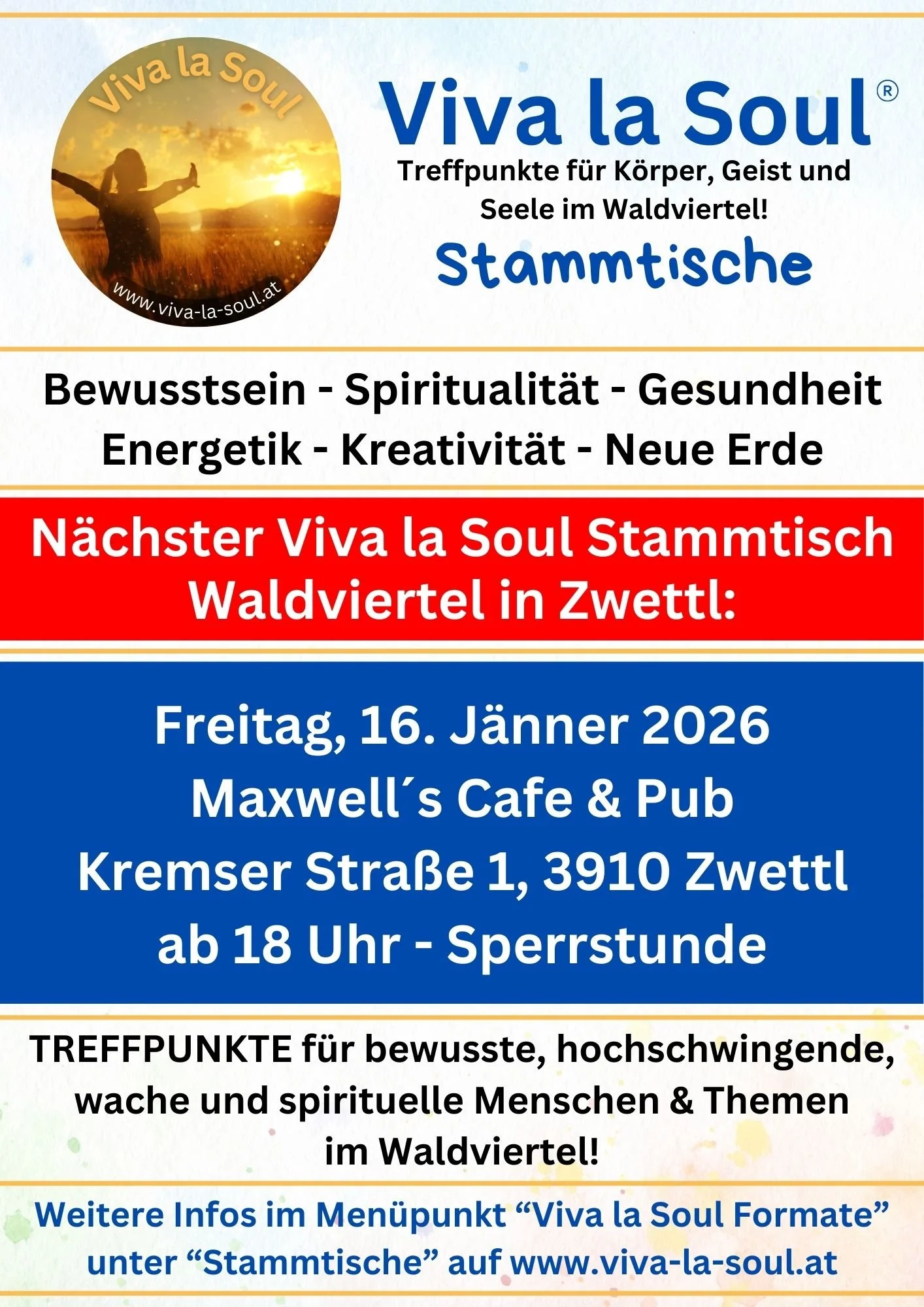 Viva la Soul Stammtisch Zwettl 16. Jänner 2026