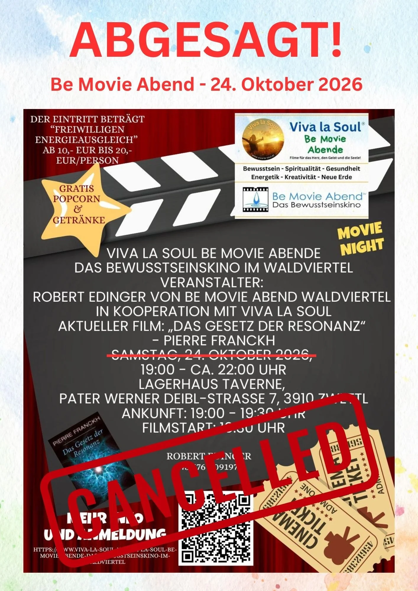 Absage Be Movie Abend