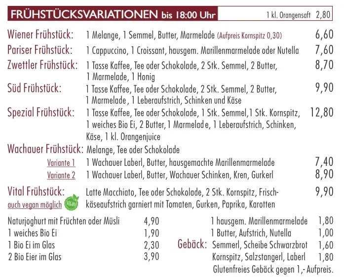 Frühstücksvariationen Süd - Das Cafe!
