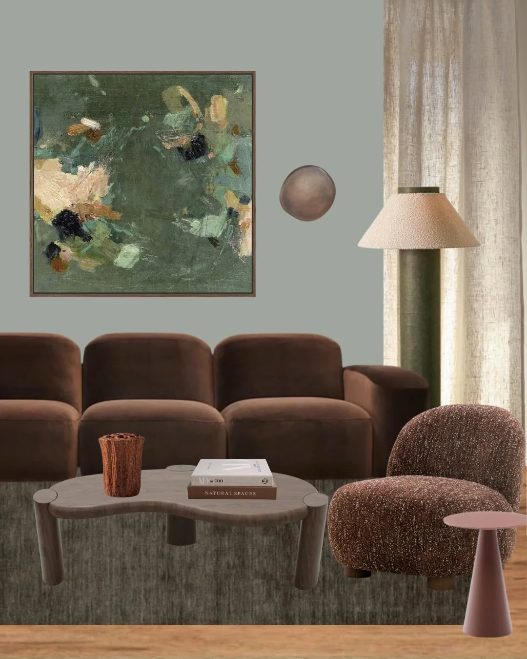 #moodboardmonday One gorgeous @ellisonstudios sofa, two very different schemes 💚🩵

Today&rsquo;s living room inspiration is brought to you from two different nature palettes in my brain&hellip;a forest palette and a coastal palette. 

Which one wou