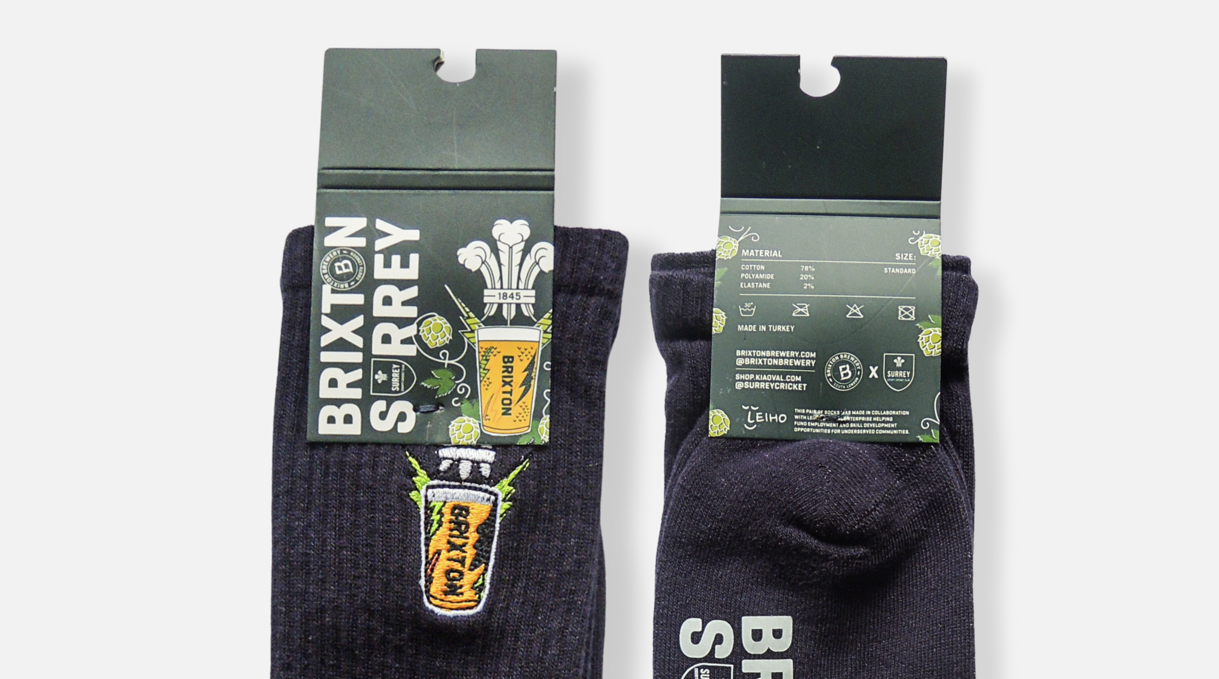 Brixton Brewery funds repurposing plastics workshop at women’s centres through custom branded socks and bucket hats