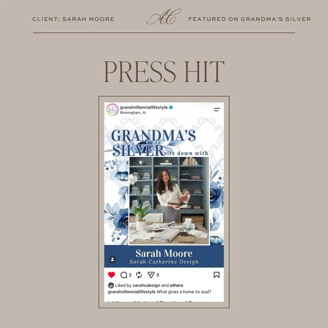 @sarahcdesign recently sat down with @grandmillenniallifestyle to talk about the soul of a home on Grandma's Silver podcast. If you love timeless design and need something to listen to in the car, while cleaning the house, or on a walk, it's a worthy
