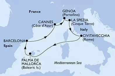 Kryssning Medelhavet med MSC Euribia