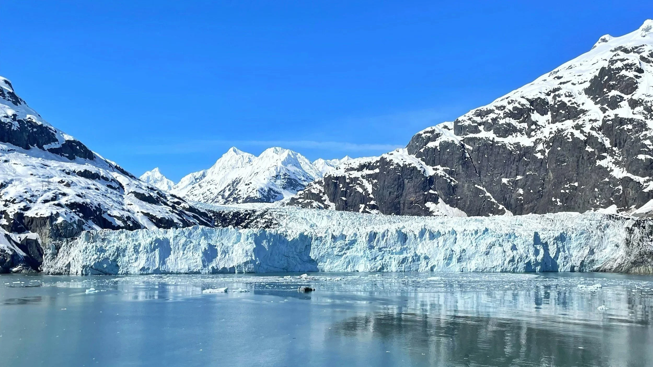 Glaciärer och fjordlandskap i Glacier Bay National Park i Alaska