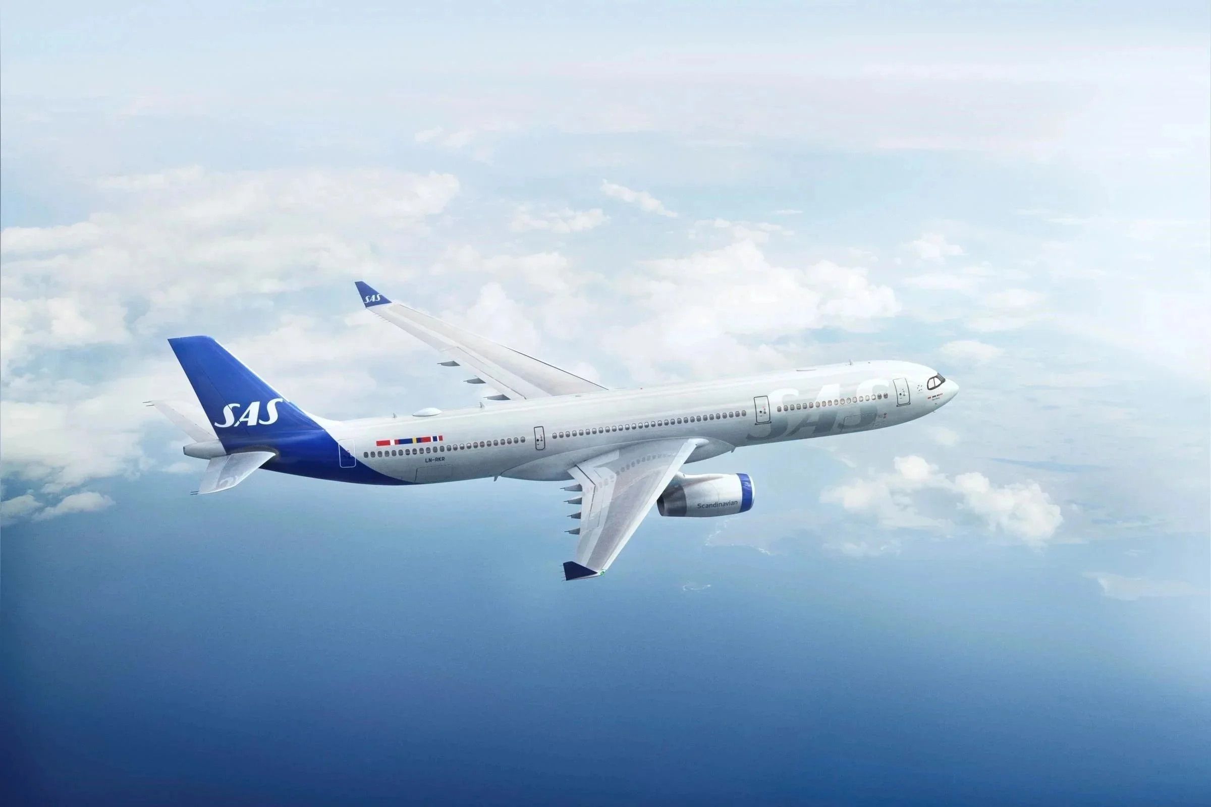 SAS passagerarflygplan som används för resan till Dublin