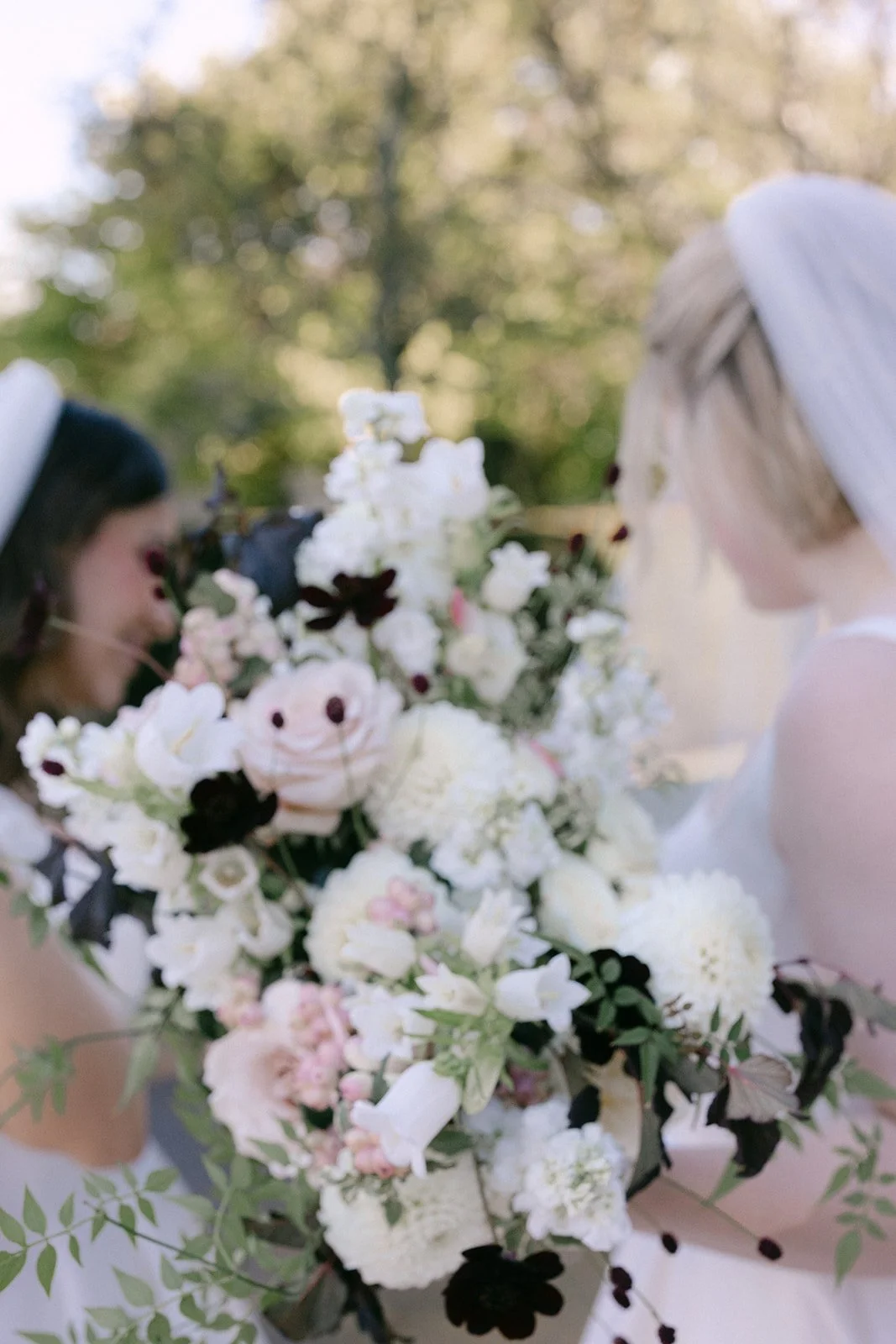 ivory, blush and brown wedding bouquets