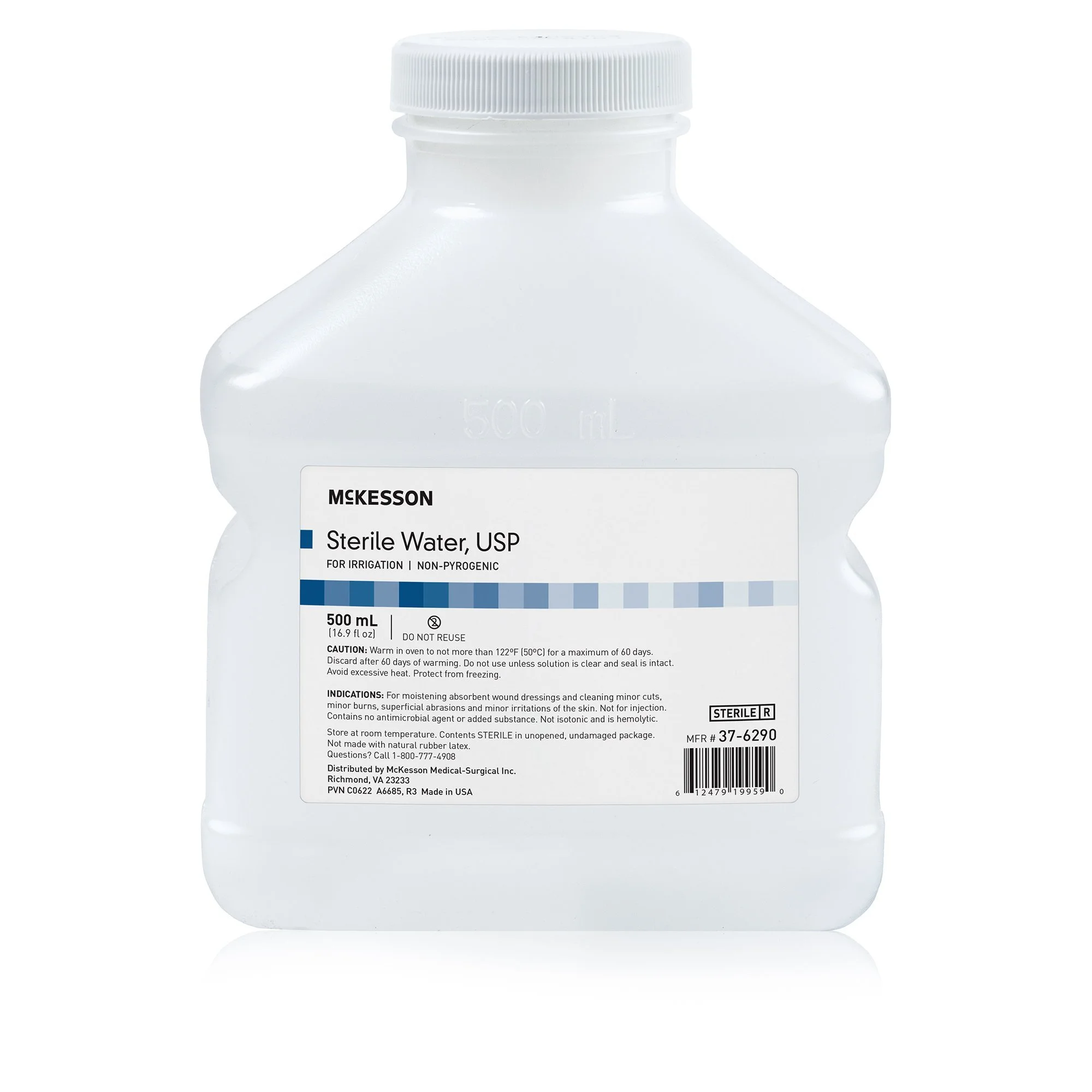 Irrigation Solution McKesson Sterile Water for Irrigation Not for Injection Bottle, Screw Top 500 mL | 37-6290