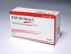 Respiratory Test Kit Icon DS Infectious Disease Immunoassay Strep A Test Throat / Tonsil Saliva Sample 25 Tests CLIA Waived for Dipstick Format | 395098A