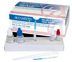 Respiratory Test Kit Accustrip Value+ Infectious Disease Immunoassay Strep A Test Throat Swab Sample 25 Tests CLIA Waived | ID513
