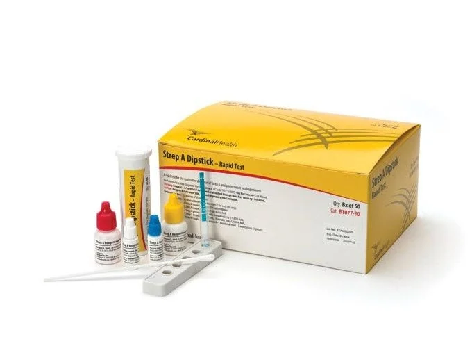 Respiratory Test Kit Cardinal Health Infectious Disease Immunoassay Strep A Test Throat Swab Sample 50 Tests CLIA Waived | B1077-30