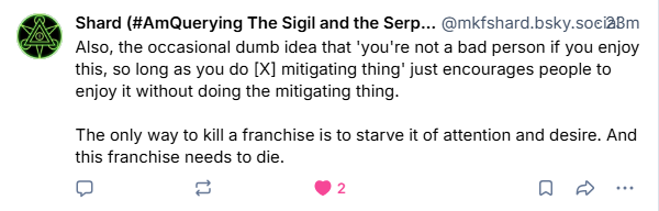 A BlueSky post by Shard. Squarespace doesn't give enough space to type out text in image alt text. Thread is linked in the caption.
