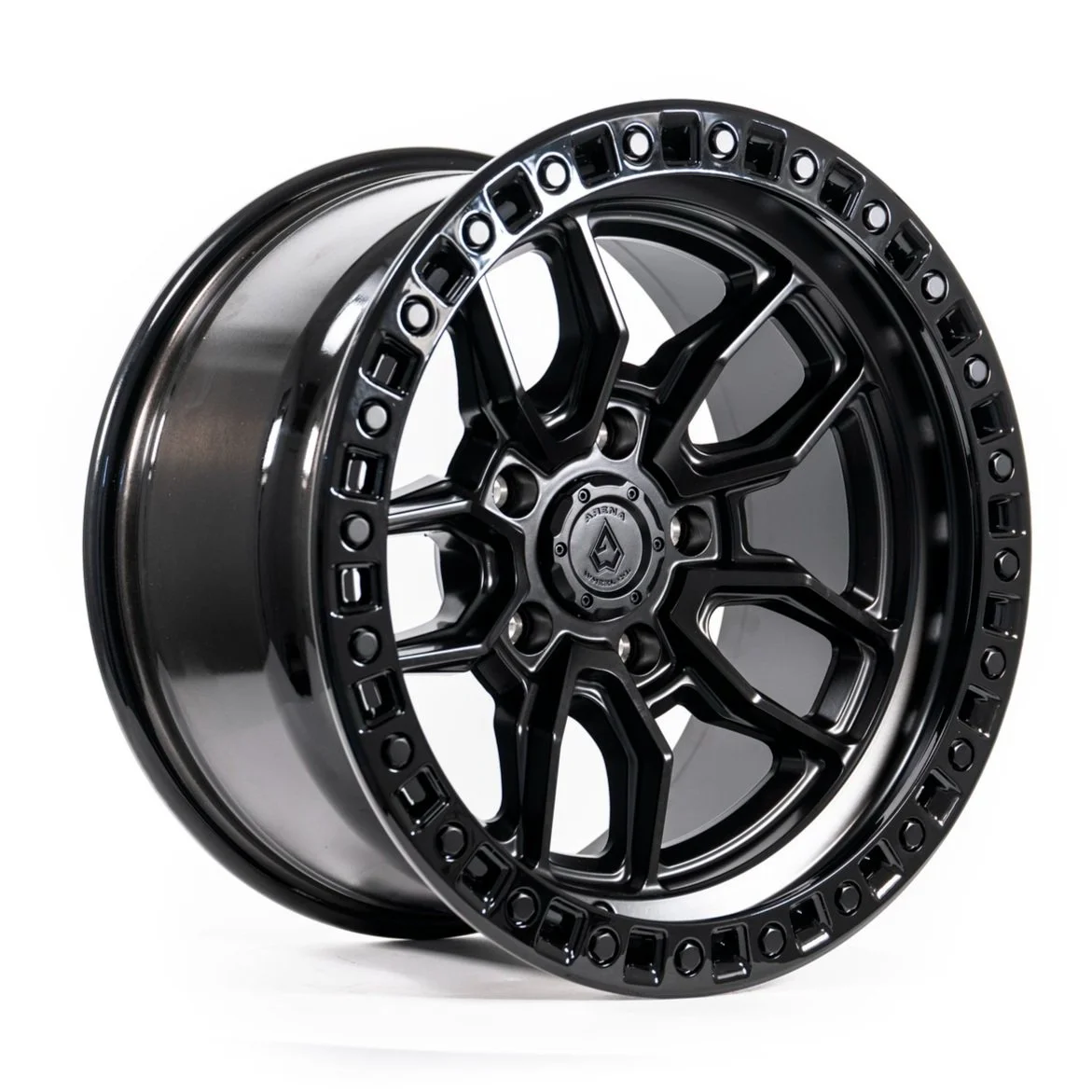 SATIN BLACK CENTER GLOSSY BLACK LIP