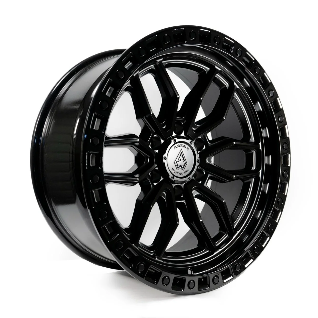 SATIN BLACK CENTER GLOSSY BLACK LIP