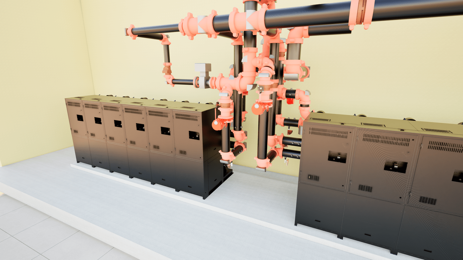 Mechanical equipment and coordinated piping model