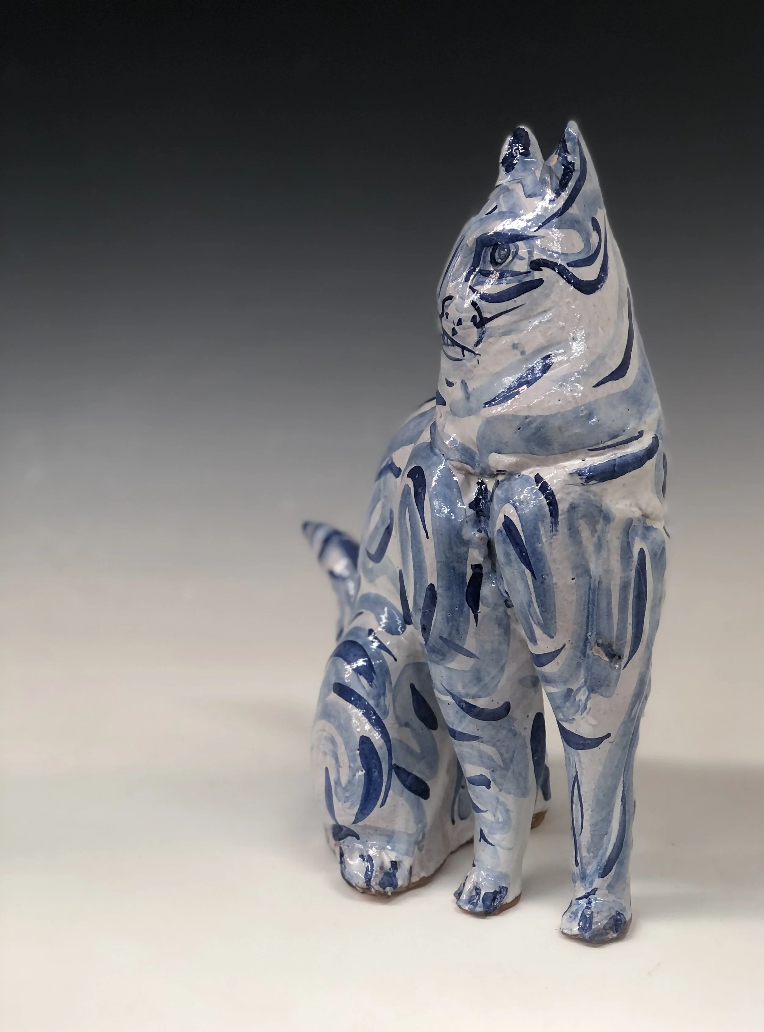 susan halls majolica mantel cat 1 side.jpg