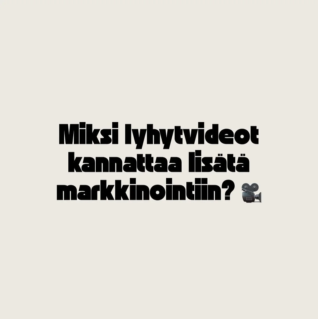 Tuntuuko yrityksen somen py&ouml;ritt&auml;minen ty&ouml;l&auml;&auml;lt&auml;?

Lyhytvideot tuo tuloksia nopeasti ja sopii joka alalle! 

#markkinointi #lyhytvideot #digitaalinenmarkkinointi #sosiaalinenmedia #markkinointitoimisto