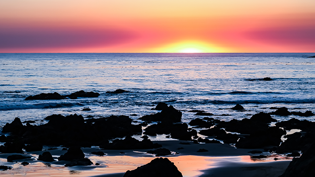 Sunset on Lava Rock Shores