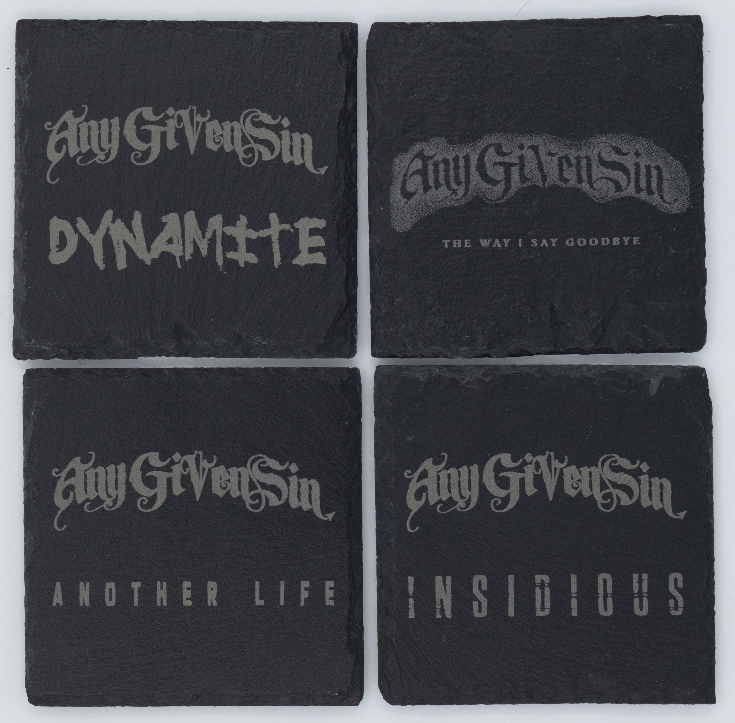 Set of 4 Any Given Sin Square Slate Coasters
