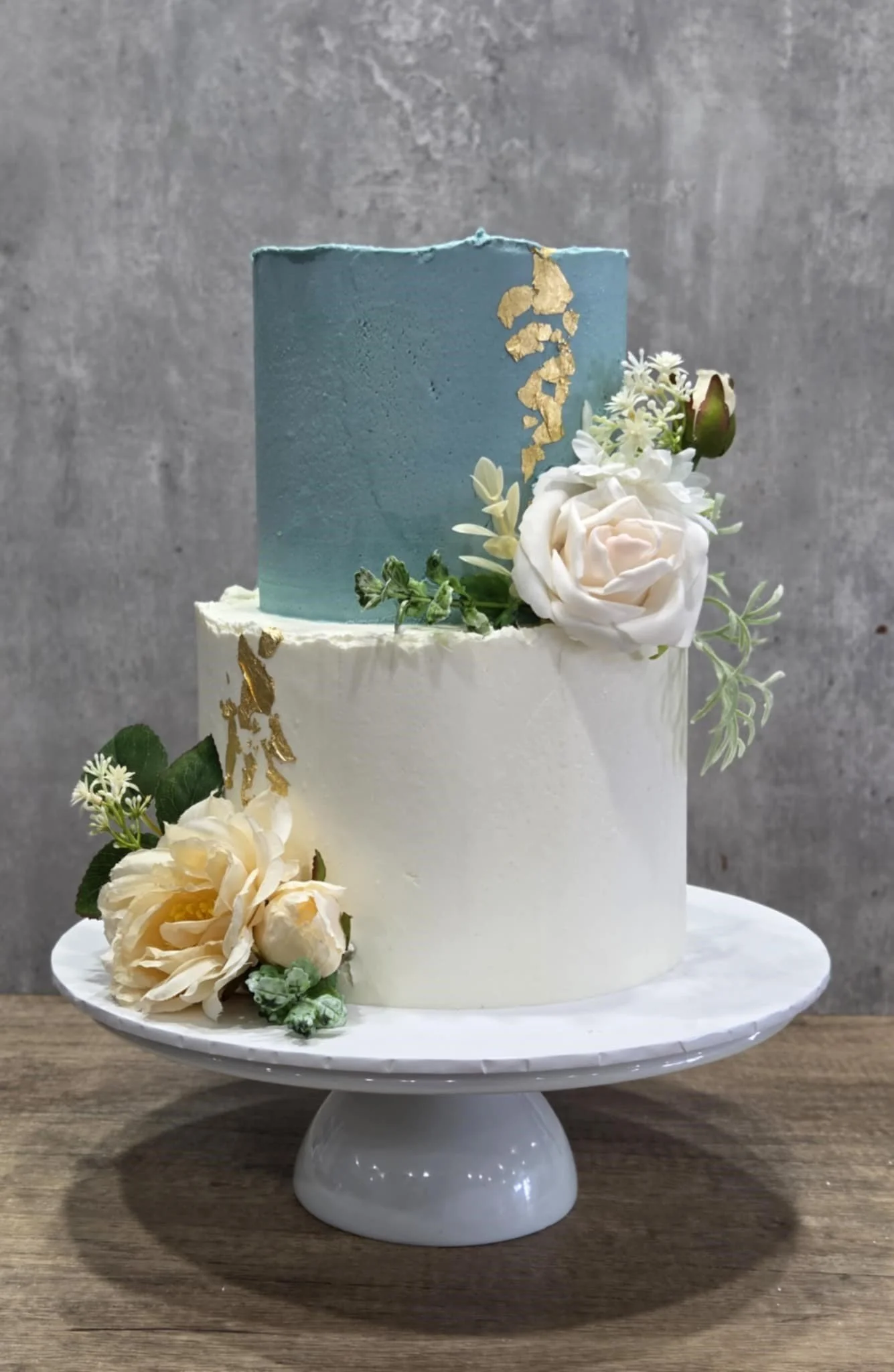 Green-white 2 tier wedding cake.jpg