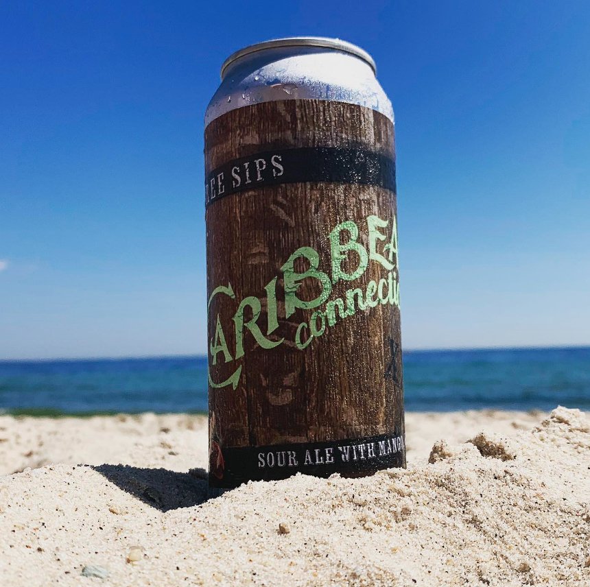 Caribbean Connection - Our Kettle Soured Ale with Mango, Fresh Kiwi and Guava Pulp. Coming in at 5.2%abv
