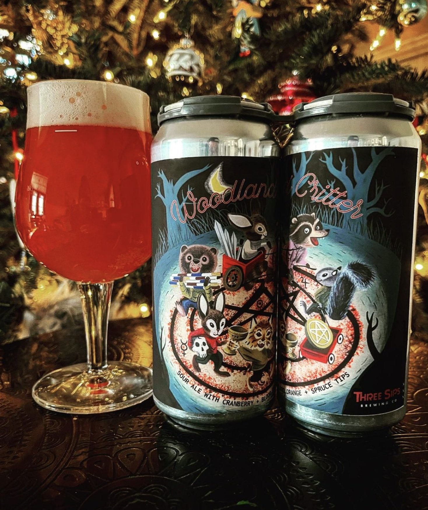 Woodland Critter - Sour Ale with Cranberry, Blood Orange and Fresh Juicy Montana Spruce Tips. 7%abv