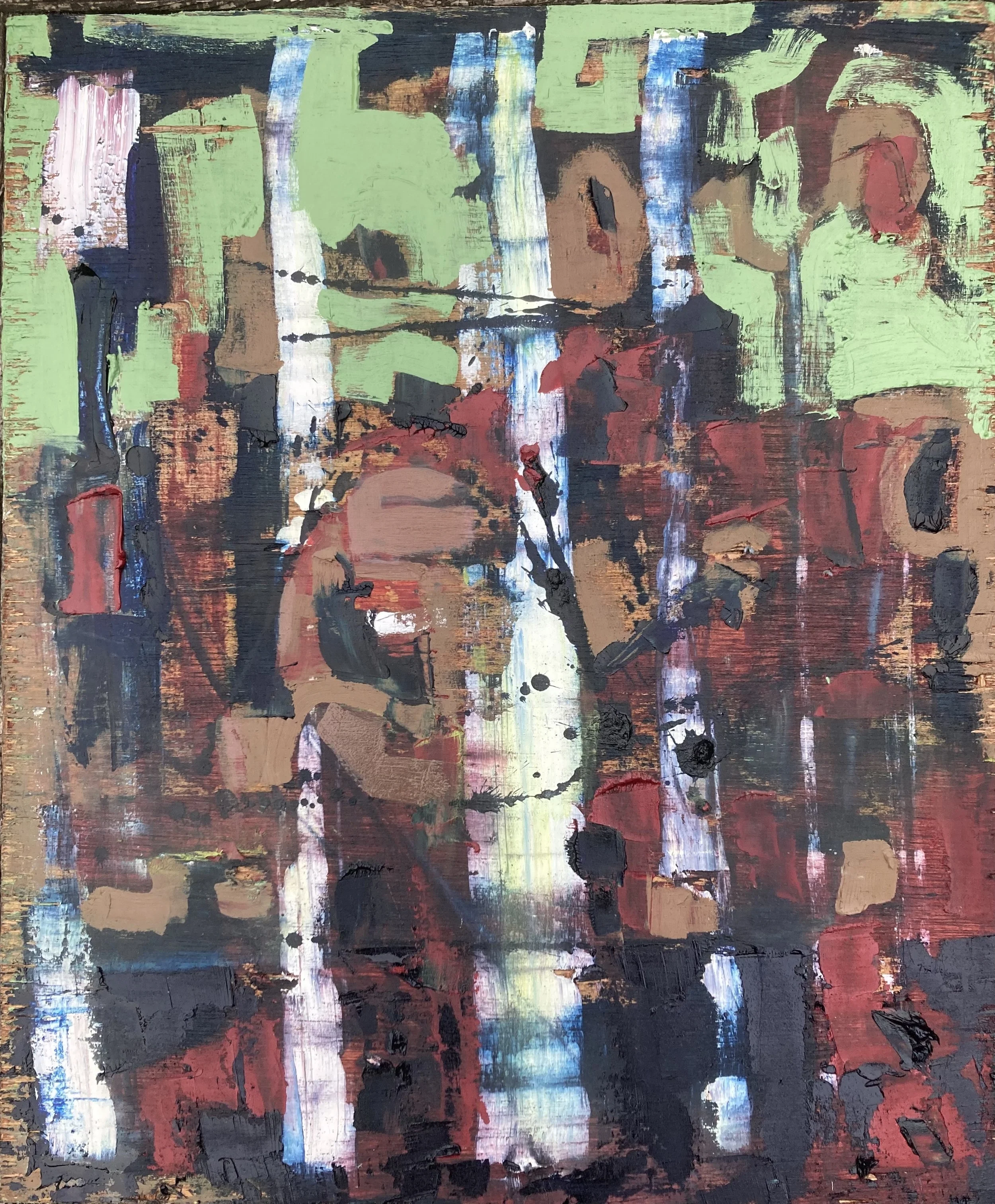 I spy, 2025, oil on wood, 37x45cm (framed)