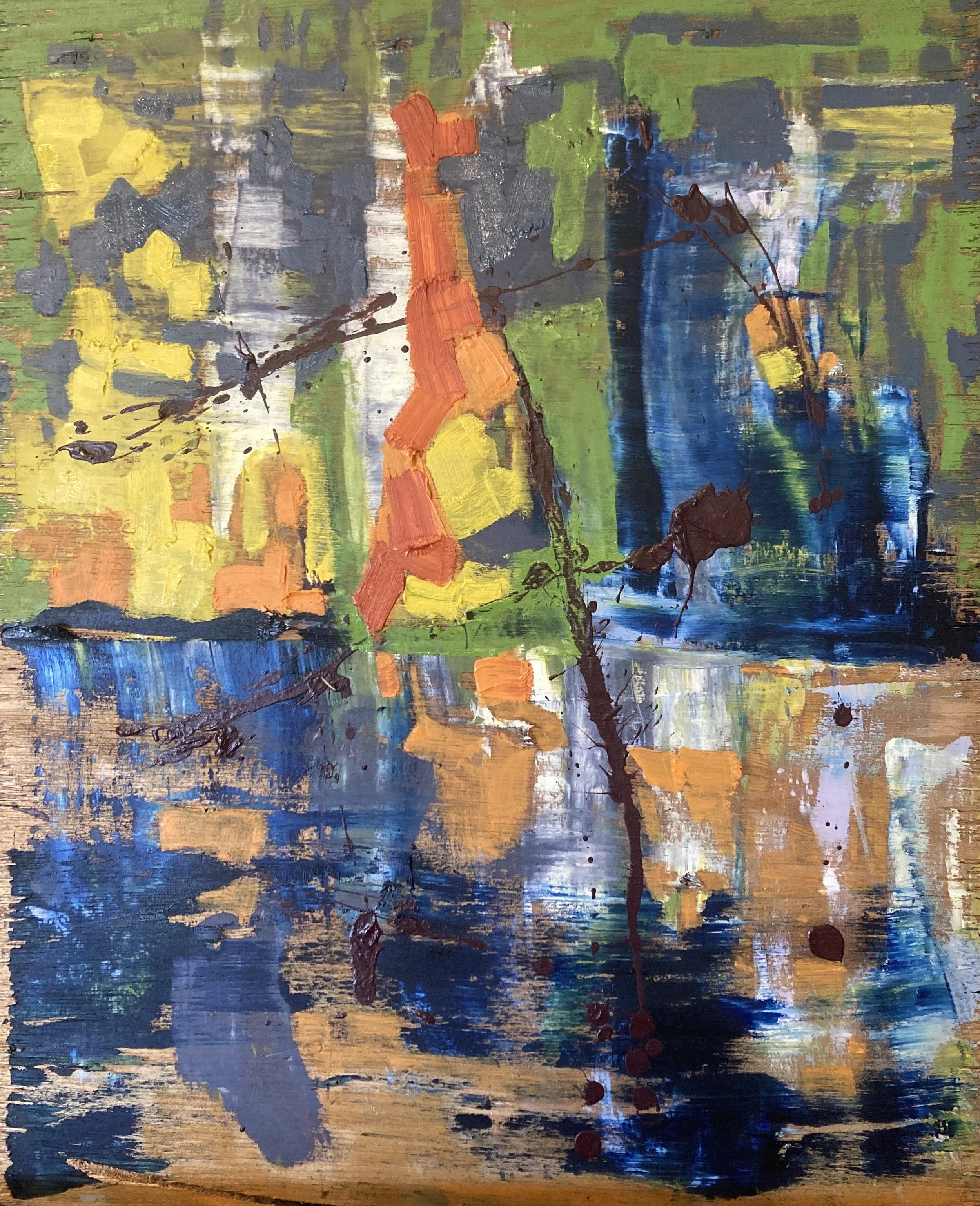 West Reservoir, 2025, oil on wood, 37x45cm (framed)