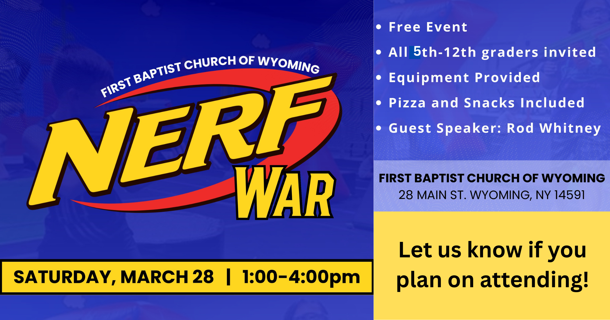 Nerf War @ Wyoming Baptist