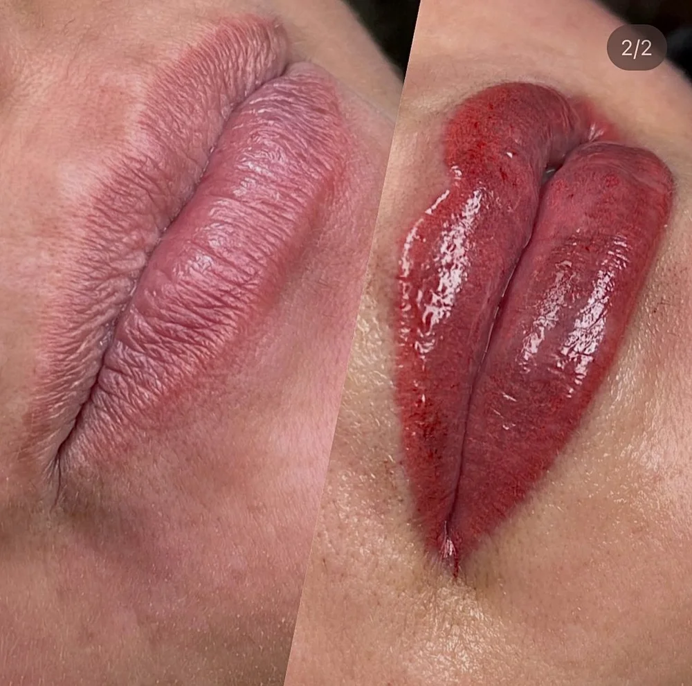 Lip blushing PMU