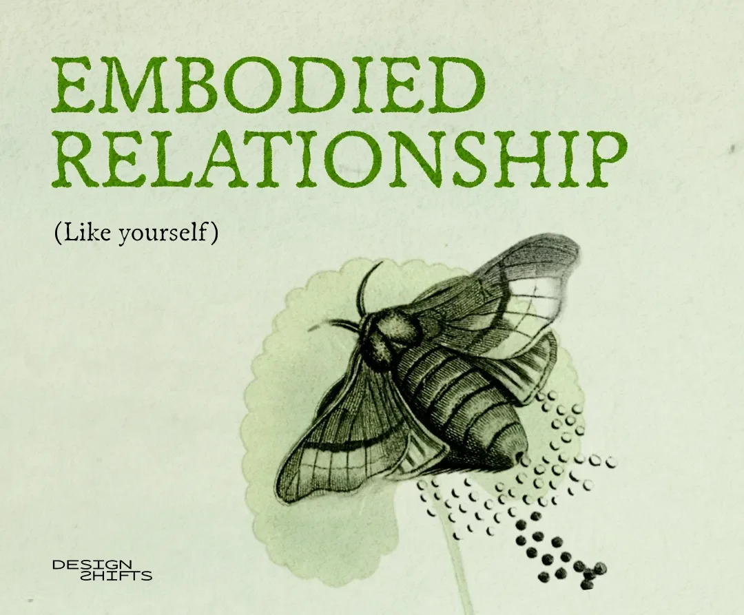 embodied relationship text with a month laying eggs.