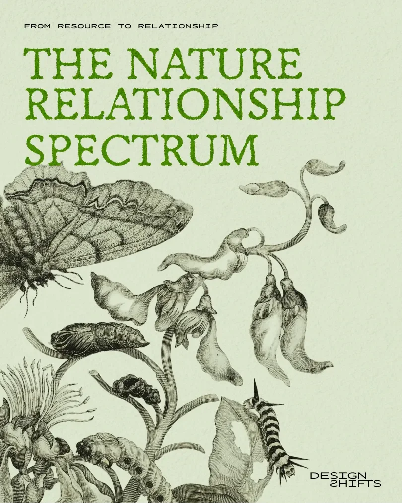 black and white nature image with the text, the nature relationship spectrum