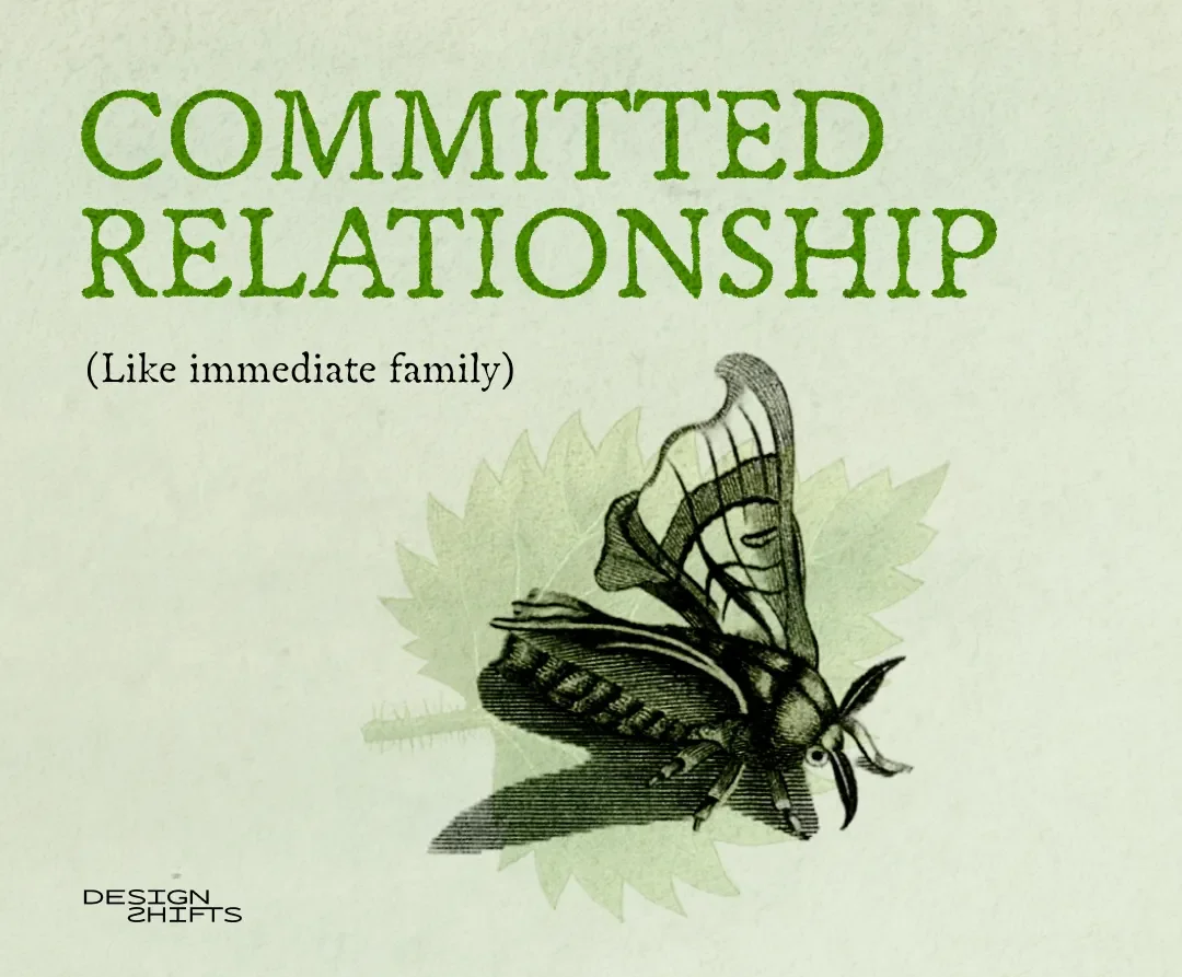 image of a moth. and the text committed relationship